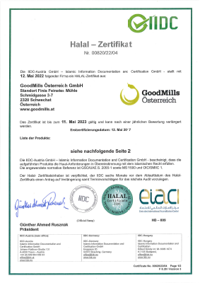 Halal Zertifikat Fini’s Feinstes Mühle
