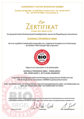 AMA-Biosiegel Farina Mühle (pdf)