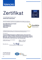 ISO 14001 Zertifikat TÜV Nord Fini´s Feinstes Mühle