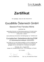 Biotask-Zertifikat EGM Fini’s Feinstes Mühle